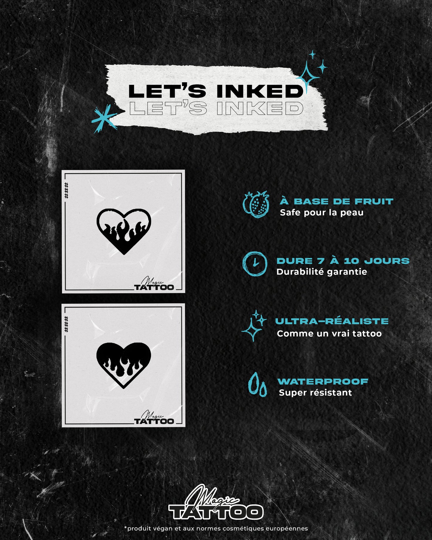 N°306-307 - Duo cœurs enflammés