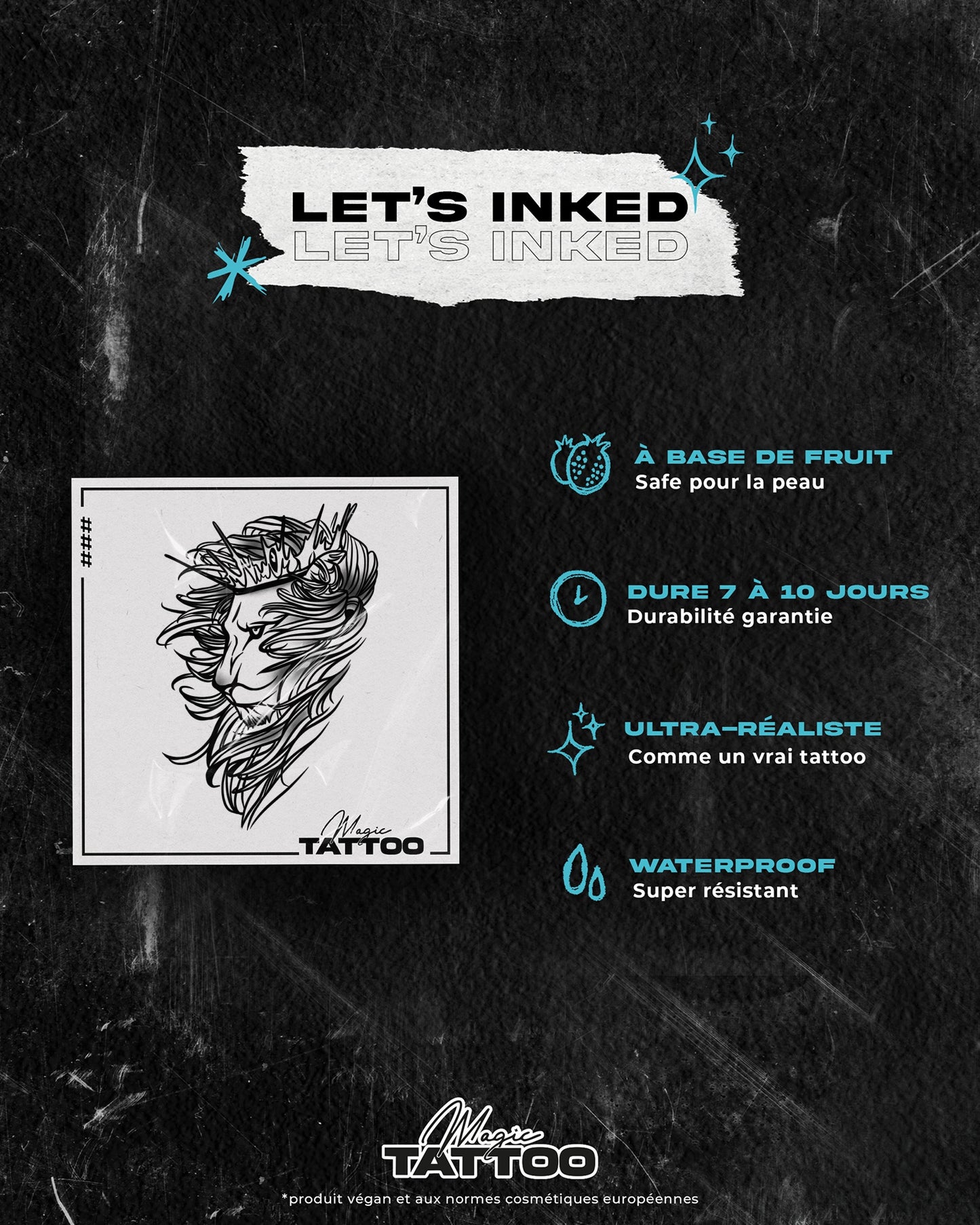 N°850 - Tatouage Lion Couronne