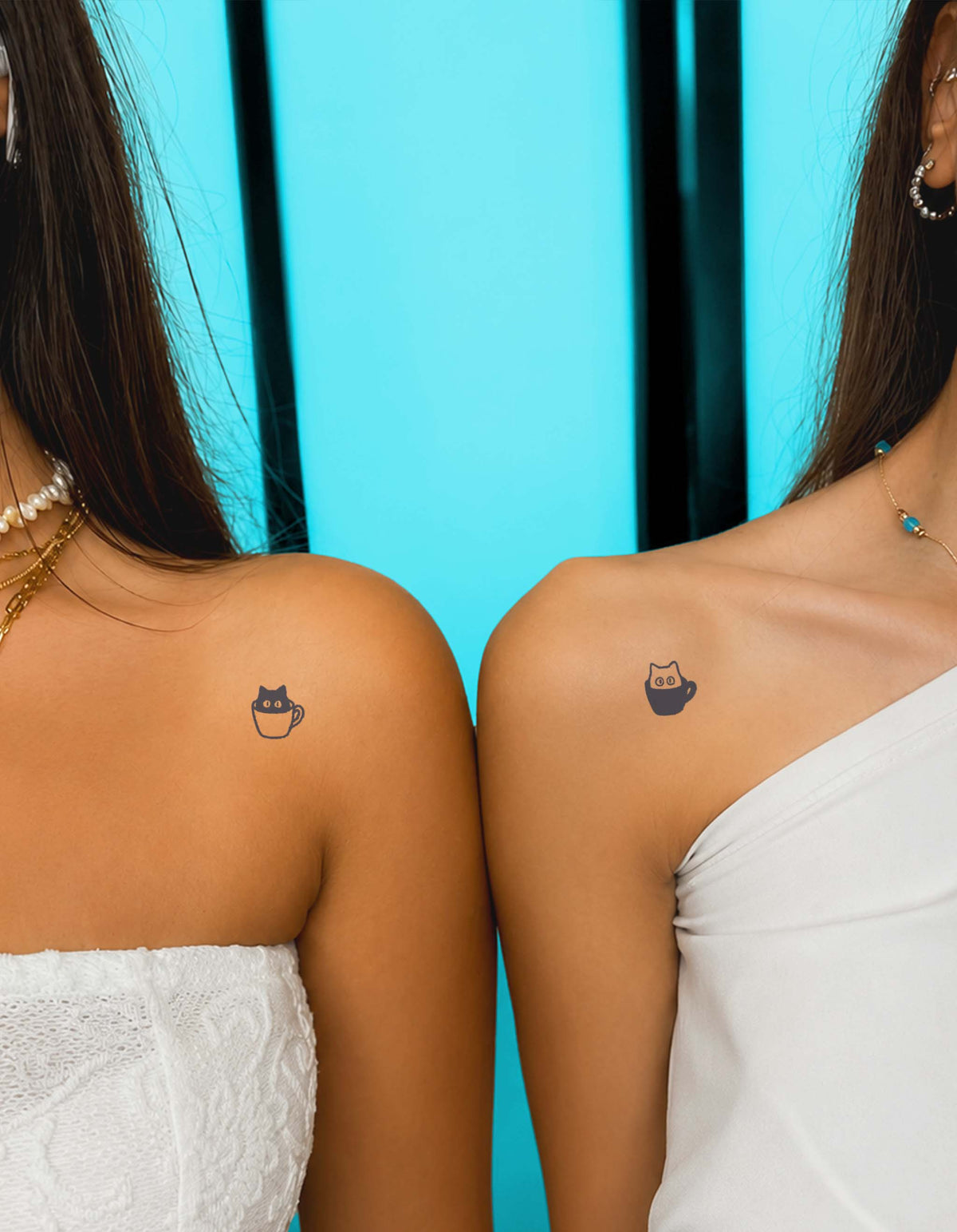 N°318-9 - Tatouage Duo de Chats Cute