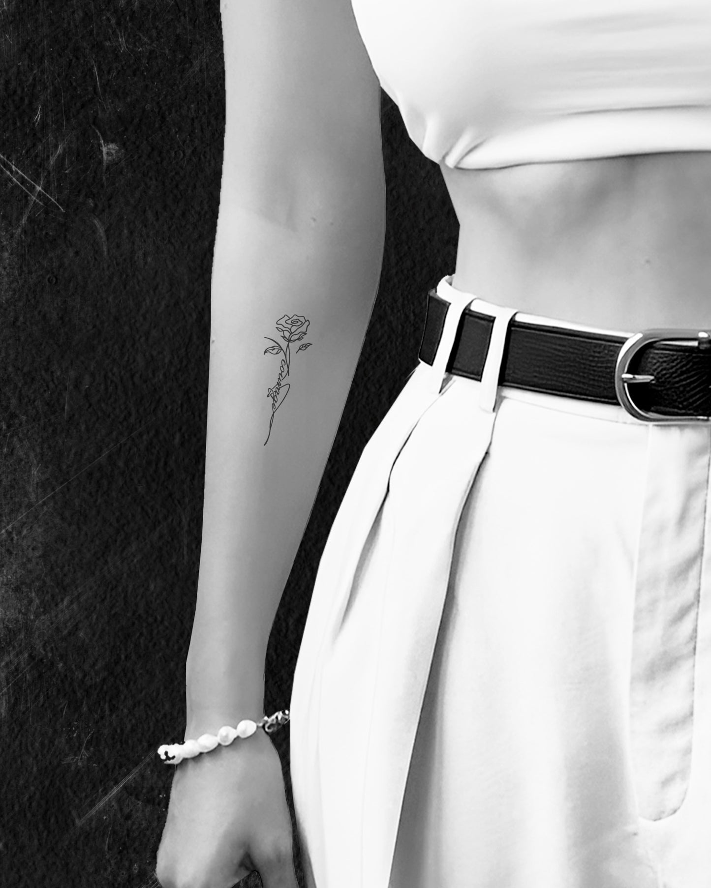 N°823 - Tatouage Rose Courage
