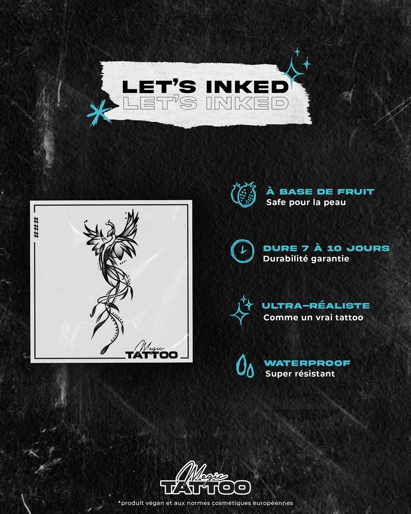 N°852 - Tatouage Phénix Stylisé