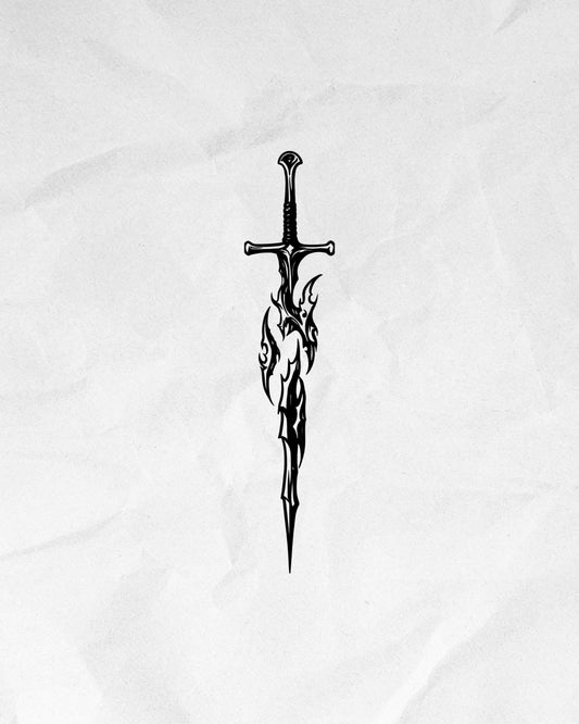 N°846 - Tatouage Épée Enflammée