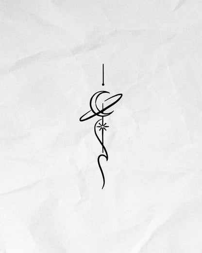 N°836 - Tatouage Lune Ornementale