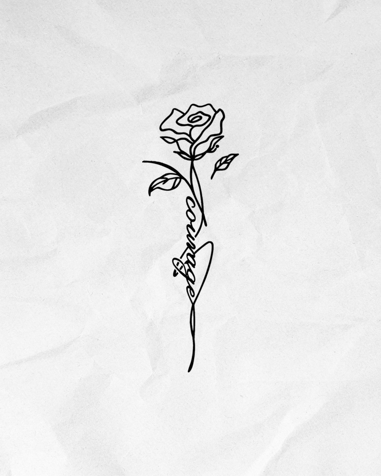 N°823 - Tatouage Rose Courage