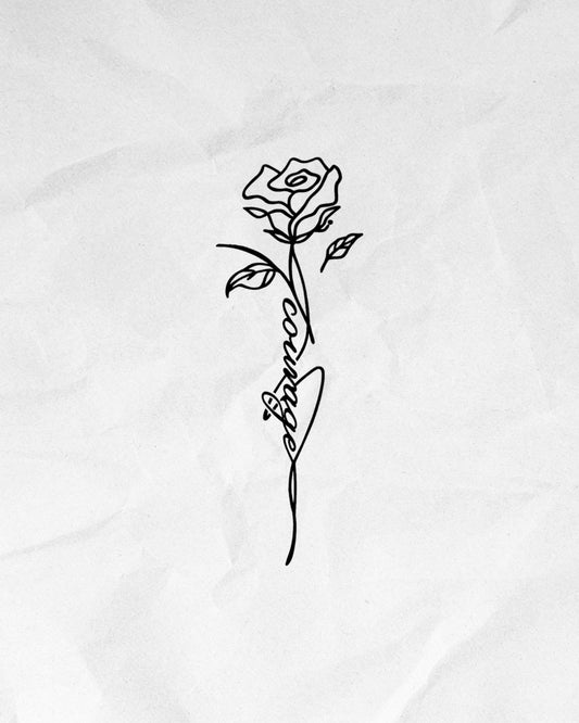 N°823 - Tatouage Rose Courage