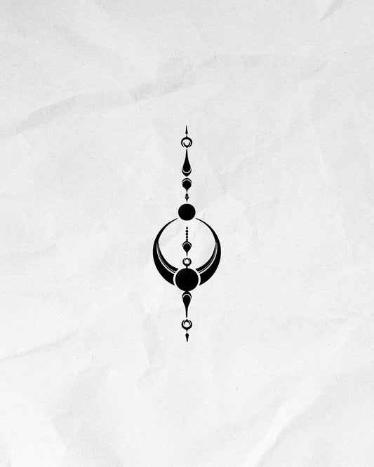N°452 – Tatouage lune ornementale