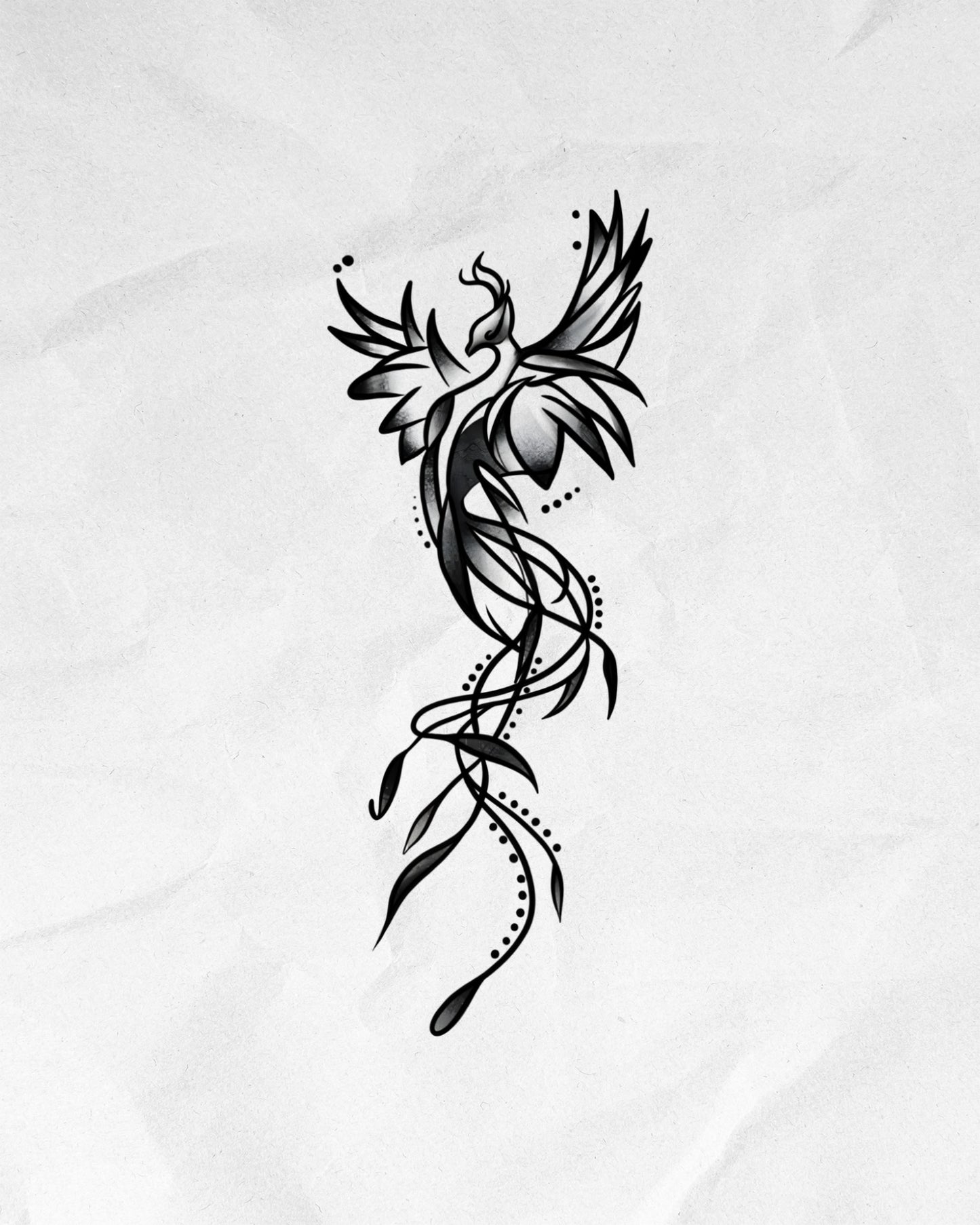 N°852 - Tatouage Phénix Stylisé