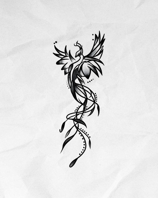 N°852 - Tatouage Phénix Stylisé