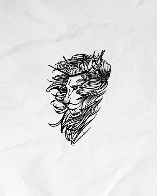 N°850 - Tatouage Lion Couronne