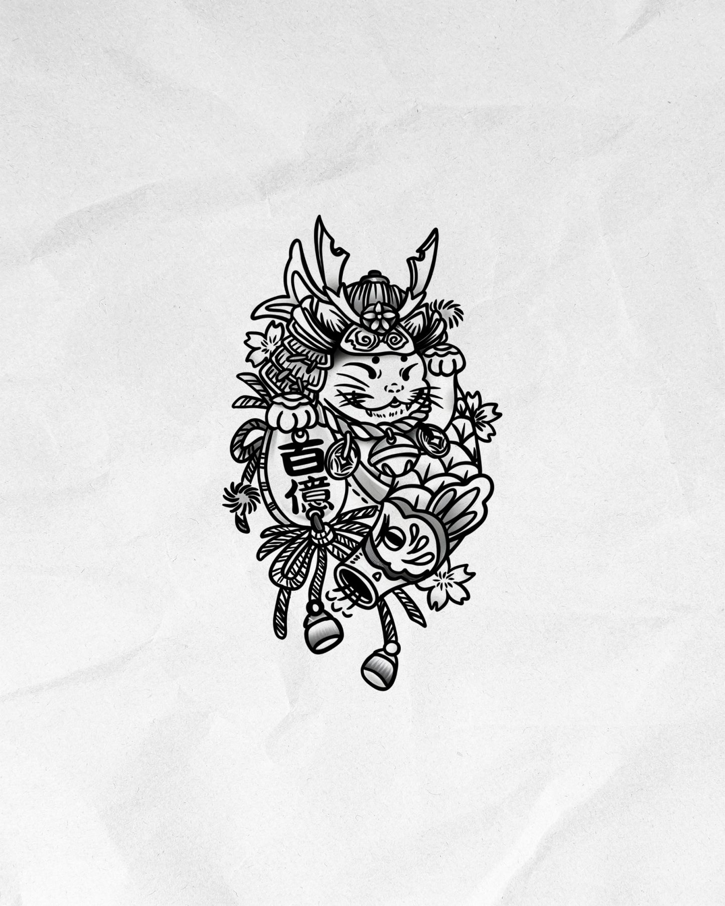 N°843 - Tatouage Chat Japonais