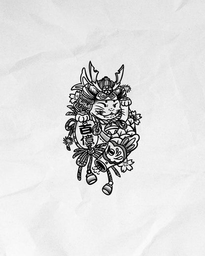 N°843 - Tatouage Chat Japonais