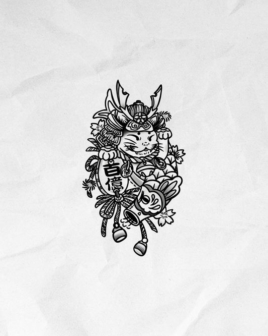 N°843 - Tatouage Chat Japonais