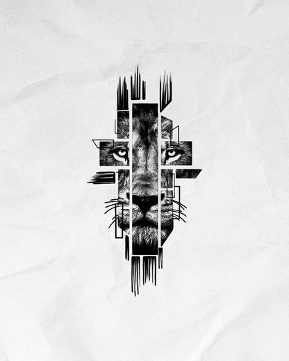 N°530 – Tatouage lion géométrique