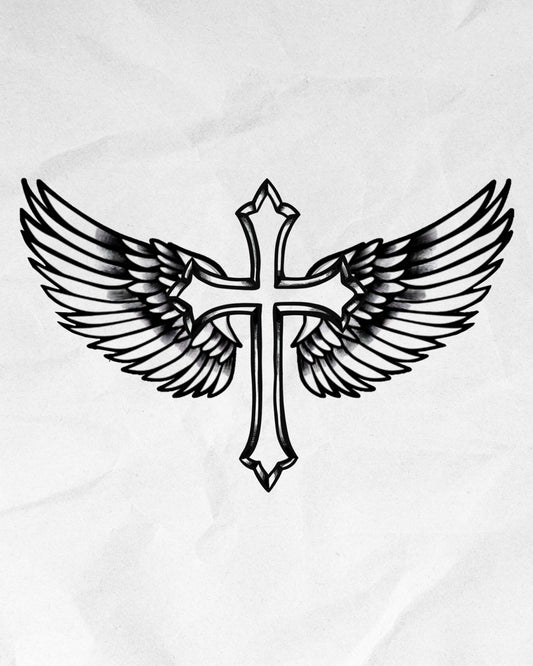 N°717 - Croix avec ailes d'anges