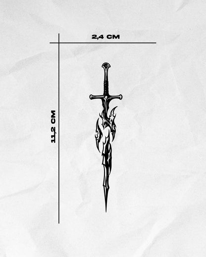 N°846 - Tatouage Épée Enflammée