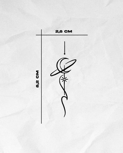 N°836 - Tatouage Lune Ornementale