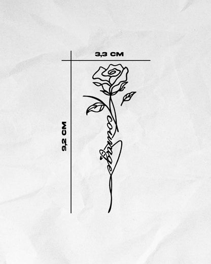 N°823 - Tatouage Rose Courage