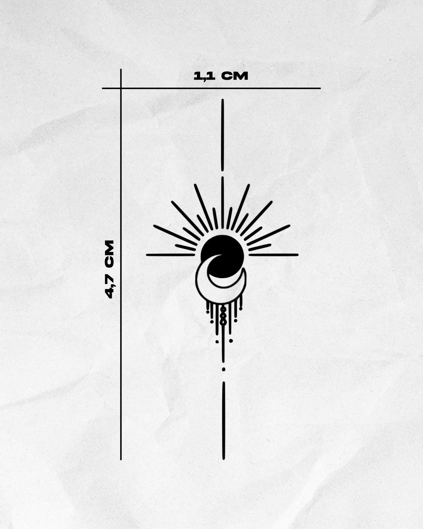 N°490 - Tatouage Soleil et Lune Ornemental
