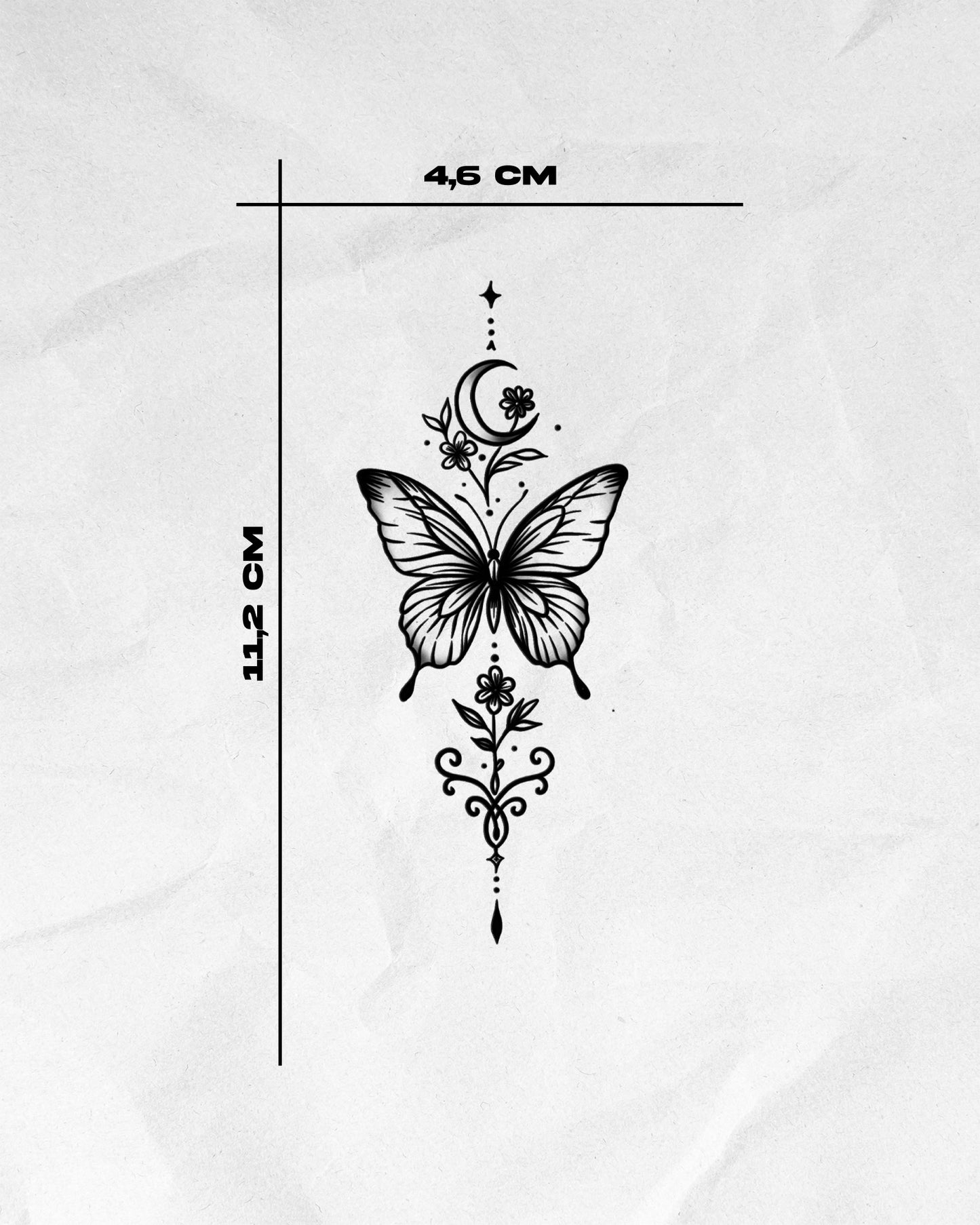 N°844 - Tatouage Papillon Lune