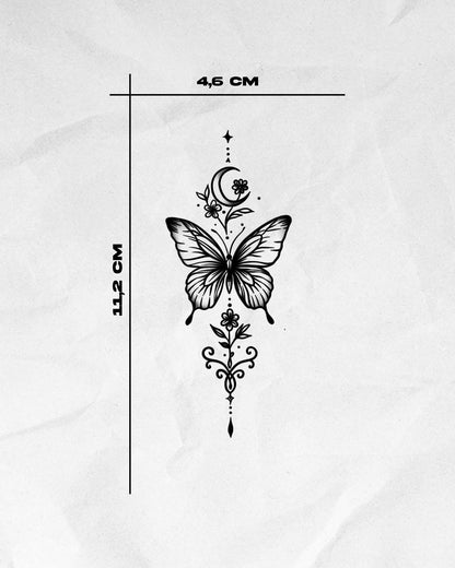 N°844 - Tatouage Papillon Lune