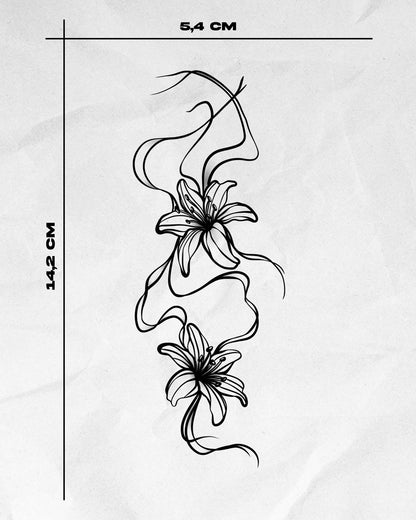 N°856 - Tatouage Lys Abstrait