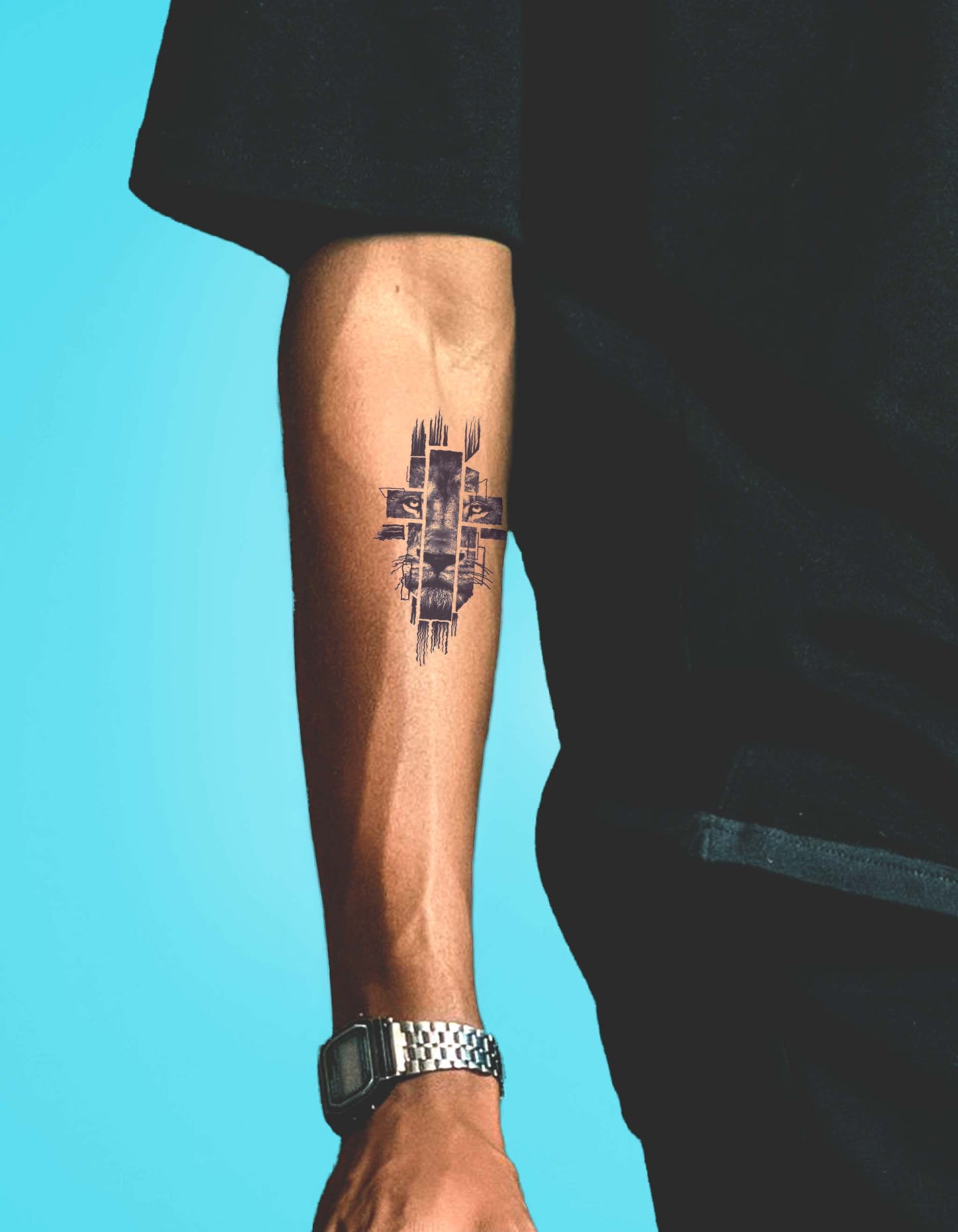 N°530 – Tatouage lion géométrique