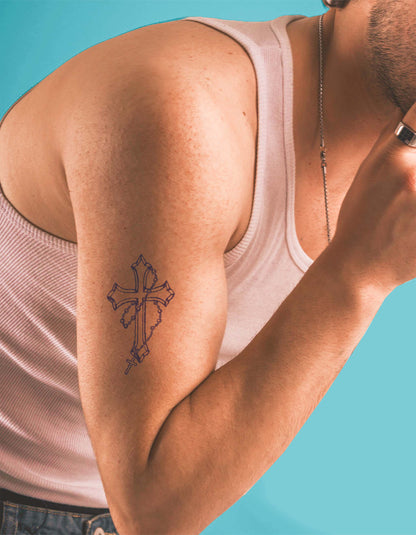N°845 - Tatouage Croix Chapelet