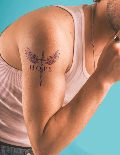 N°745 - Tatouage Hope épée ailée