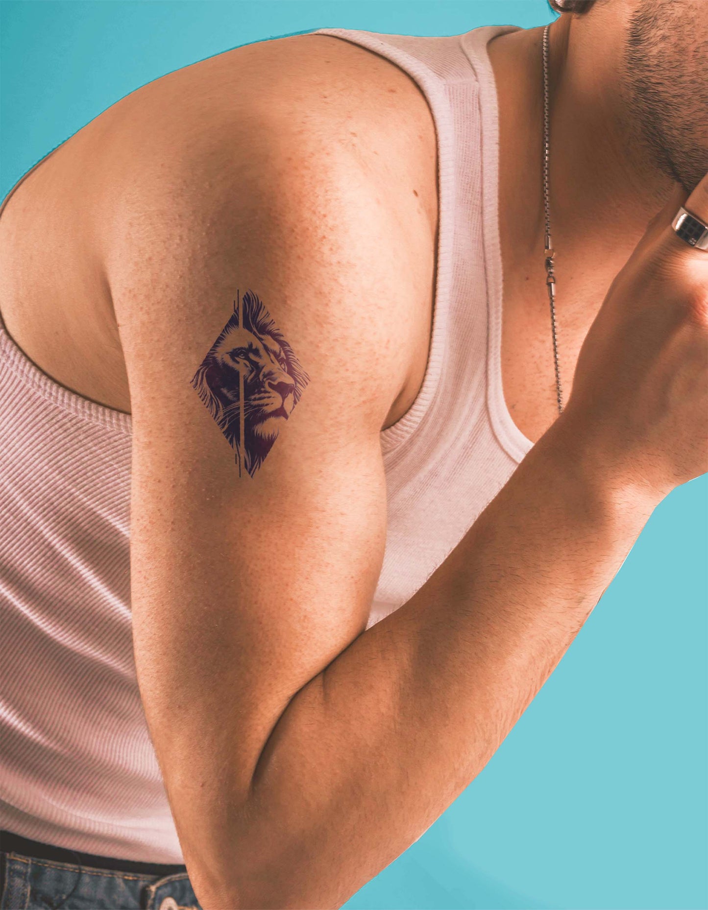 N°659 - Tatouage lion géométrique
