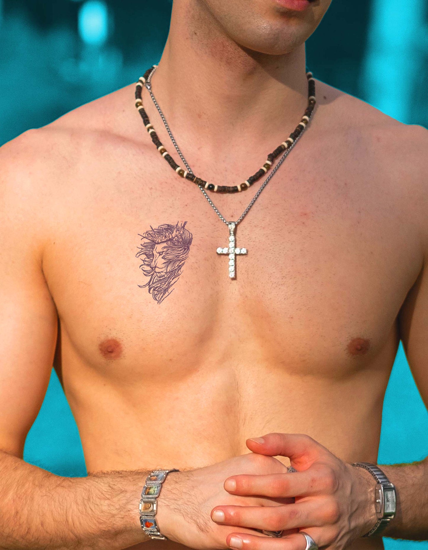 N°850 - Tatouage Lion Couronne
