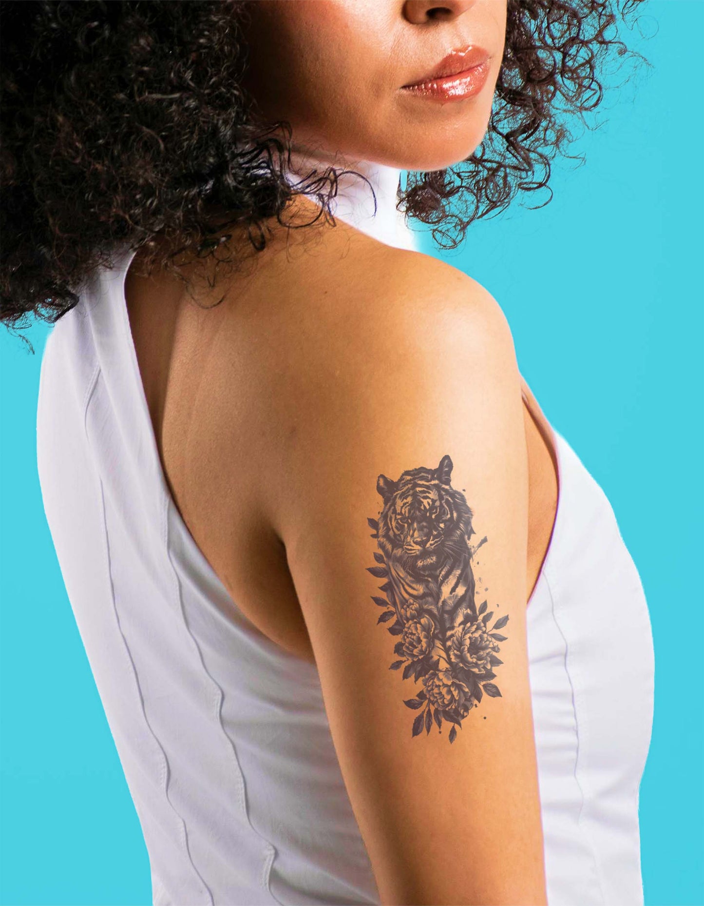 N°527 - Tatouage Tigre Floral